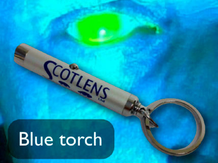 Scotlens – custom fit contact lenses – blue torch