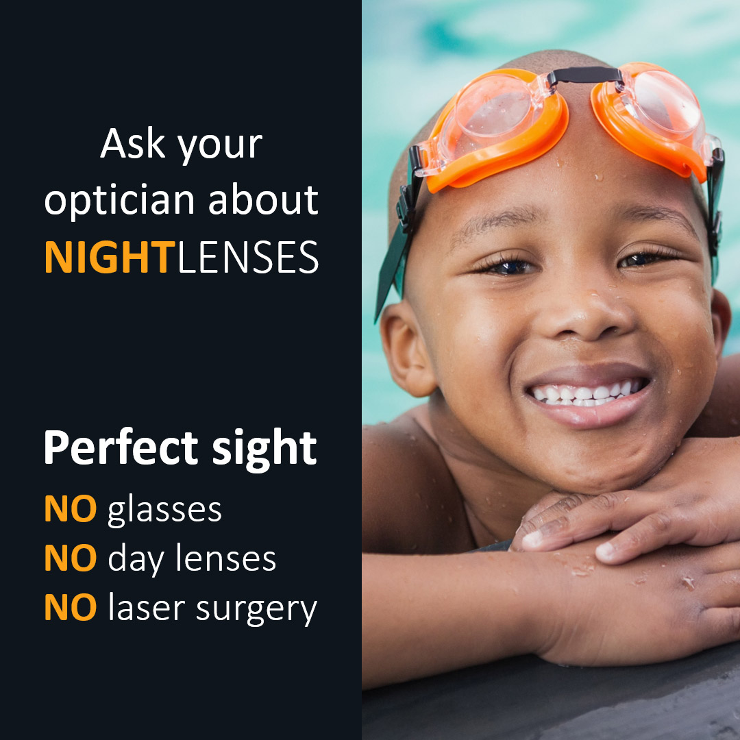 Night lenses - orthokeratology ortho-k sleep contact lens - boy pool ad